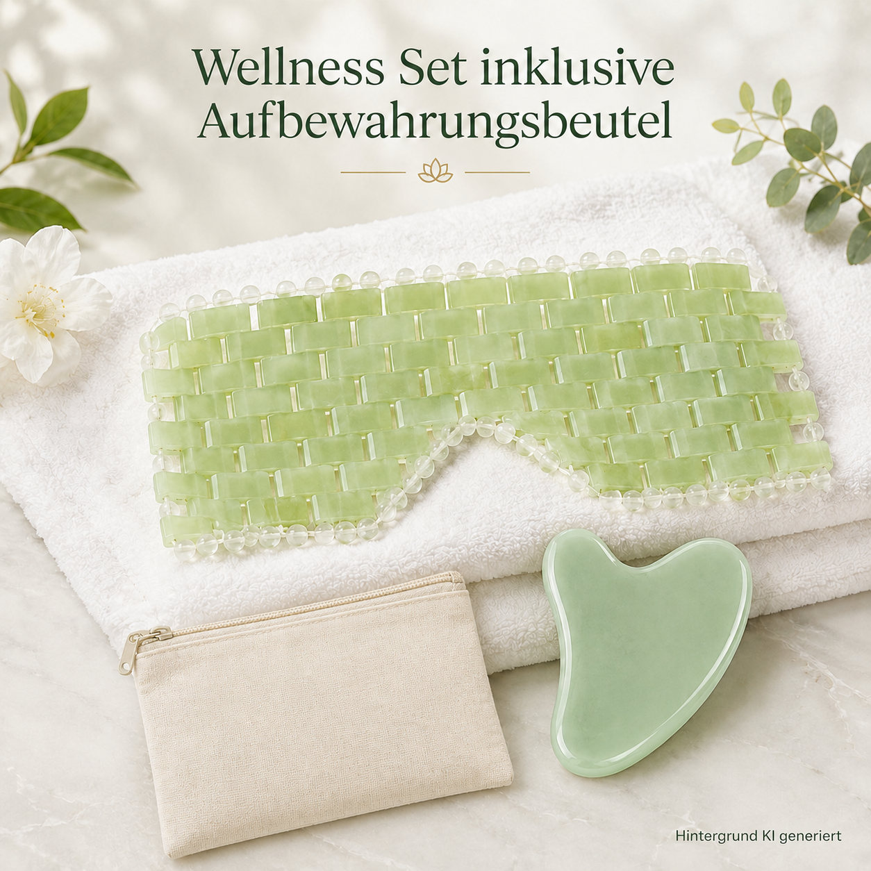 Kühlendes Jademaske-& Massagestein Set