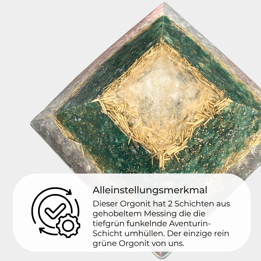 Orgonit Generator Pyramide - Gold & Aventurin