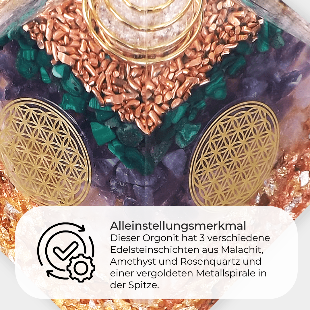 Orgon Generator Pyramide - Amethyst & Rosenquartz