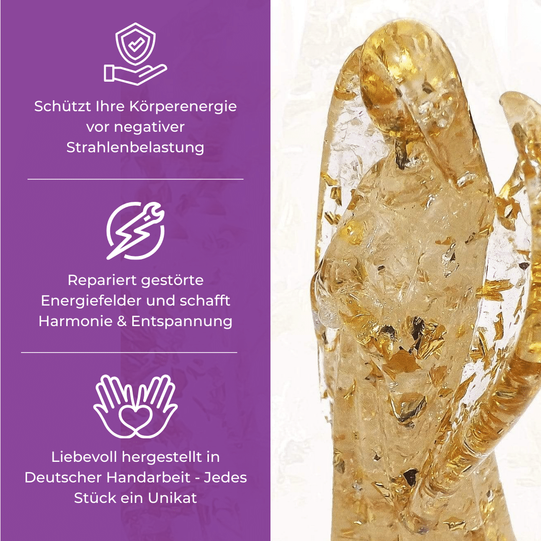 Goldener Orgonitengel des Lichts und Schutzes