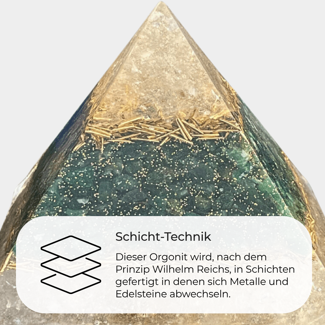 Orgonit Generator Pyramide - Gold & Aventurin