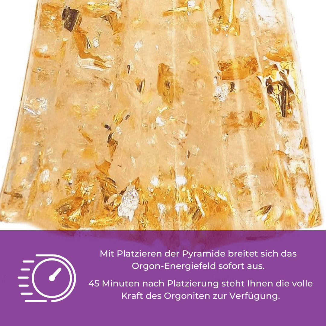 Goldener Orgonitengel des Lichts und Schutzes