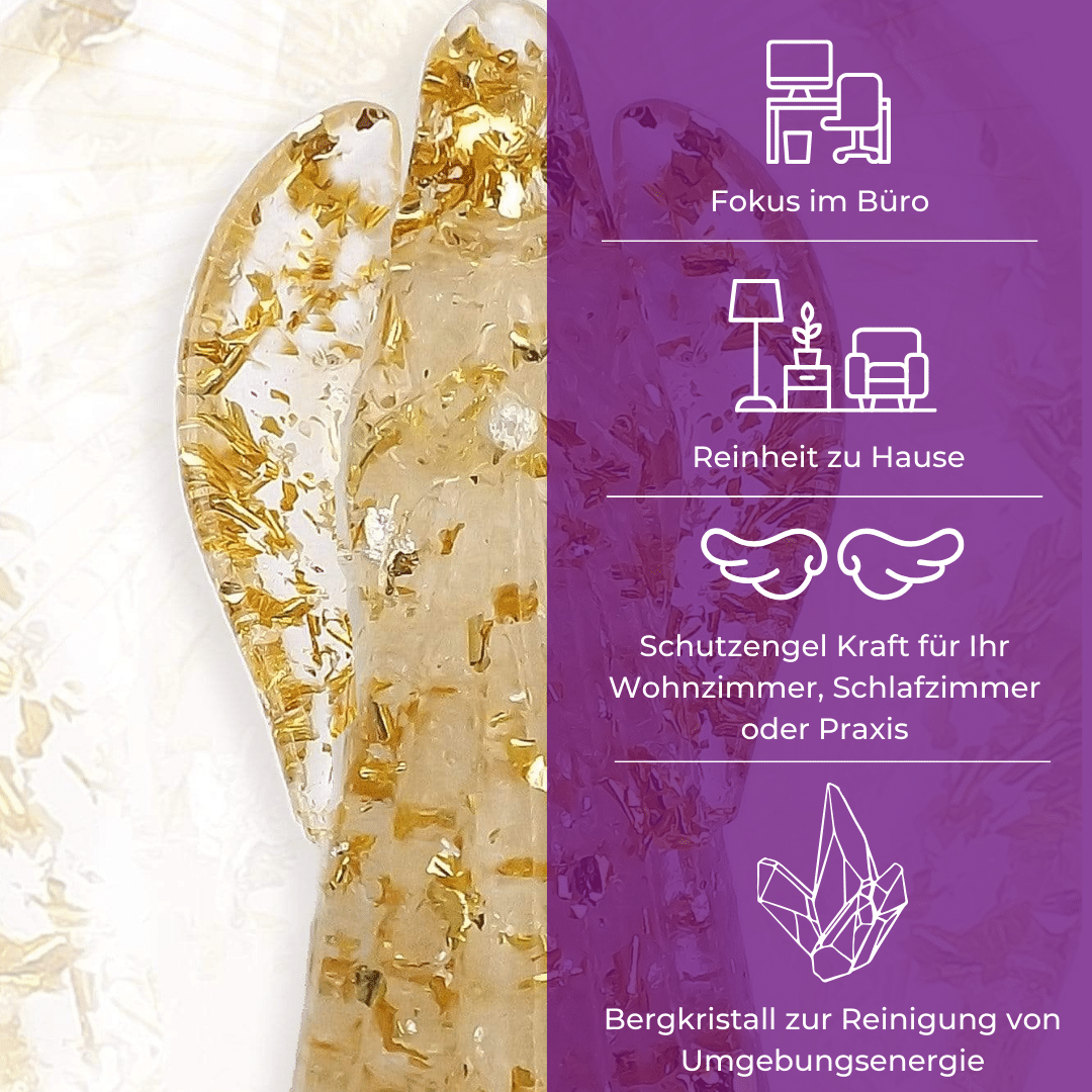 Goldener Orgonitengel des Lichts und Schutzes