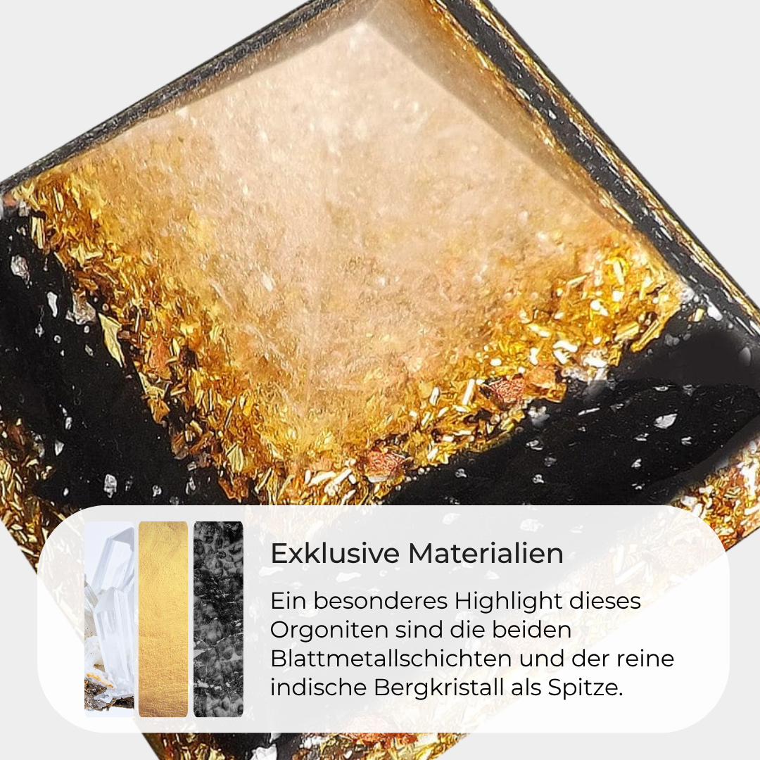 Große Orgonitpyramide - Gold & Onyx