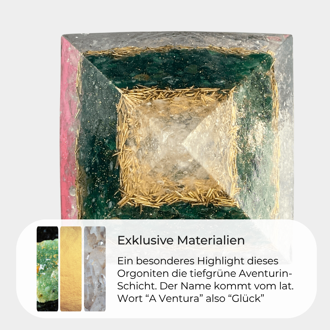 Orgonit Generator Pyramide - Gold & Aventurin