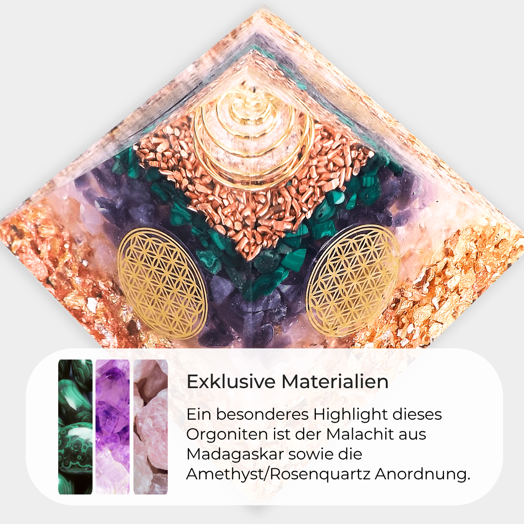 Orgon Generator Pyramide - Amethyst & Rosenquartz
