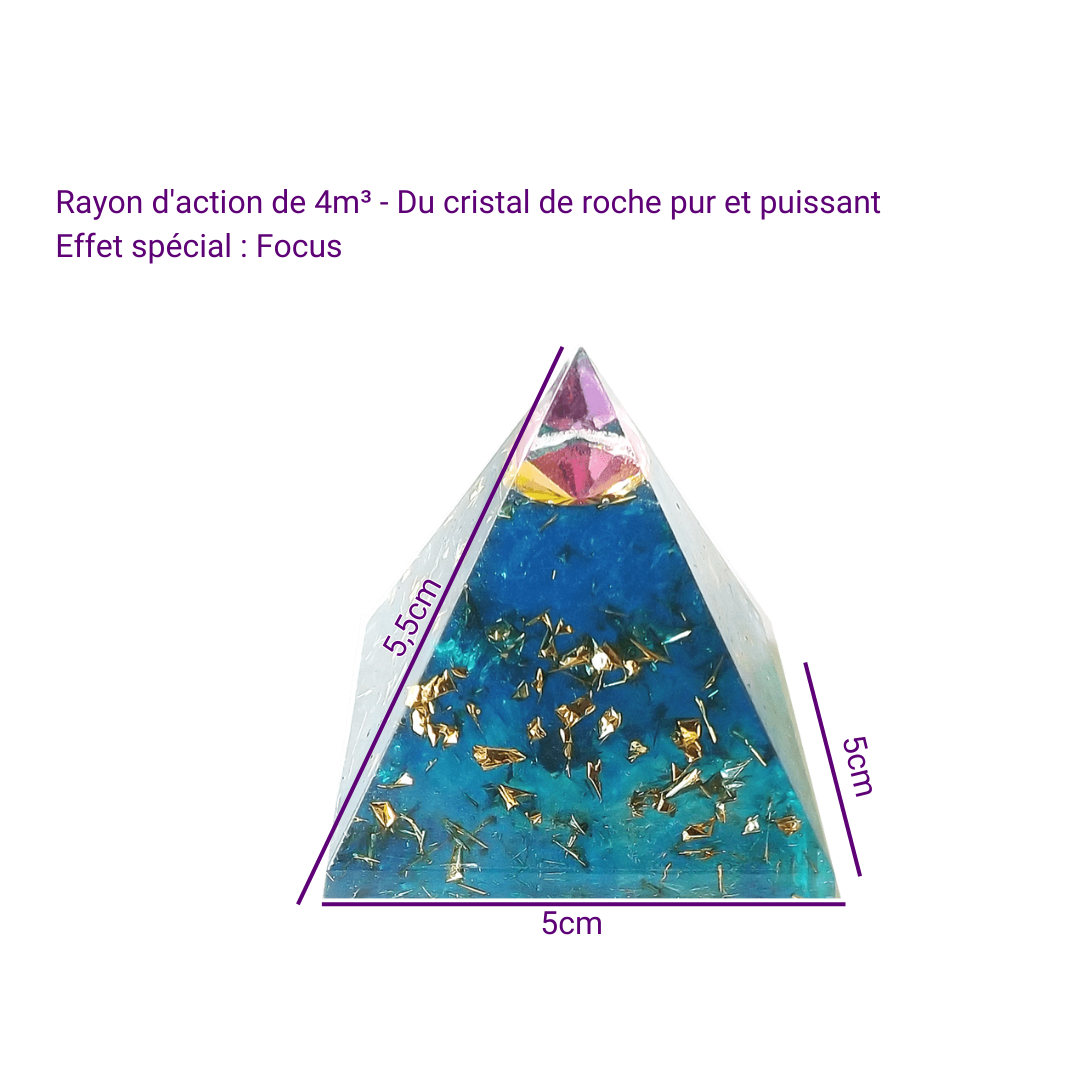 Pyramide Orgonite Œil d'Atlantis - Focus, Clarté