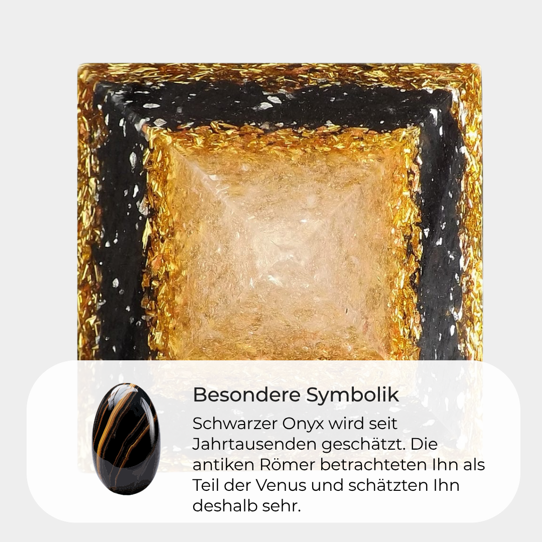 Große Orgonitpyramide - Gold & Onyx