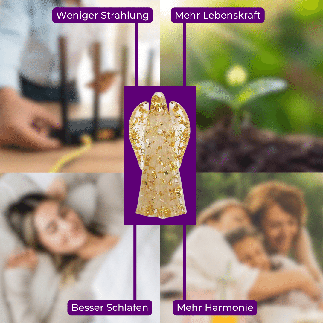 Goldener Orgonitengel des Lichts und Schutzes