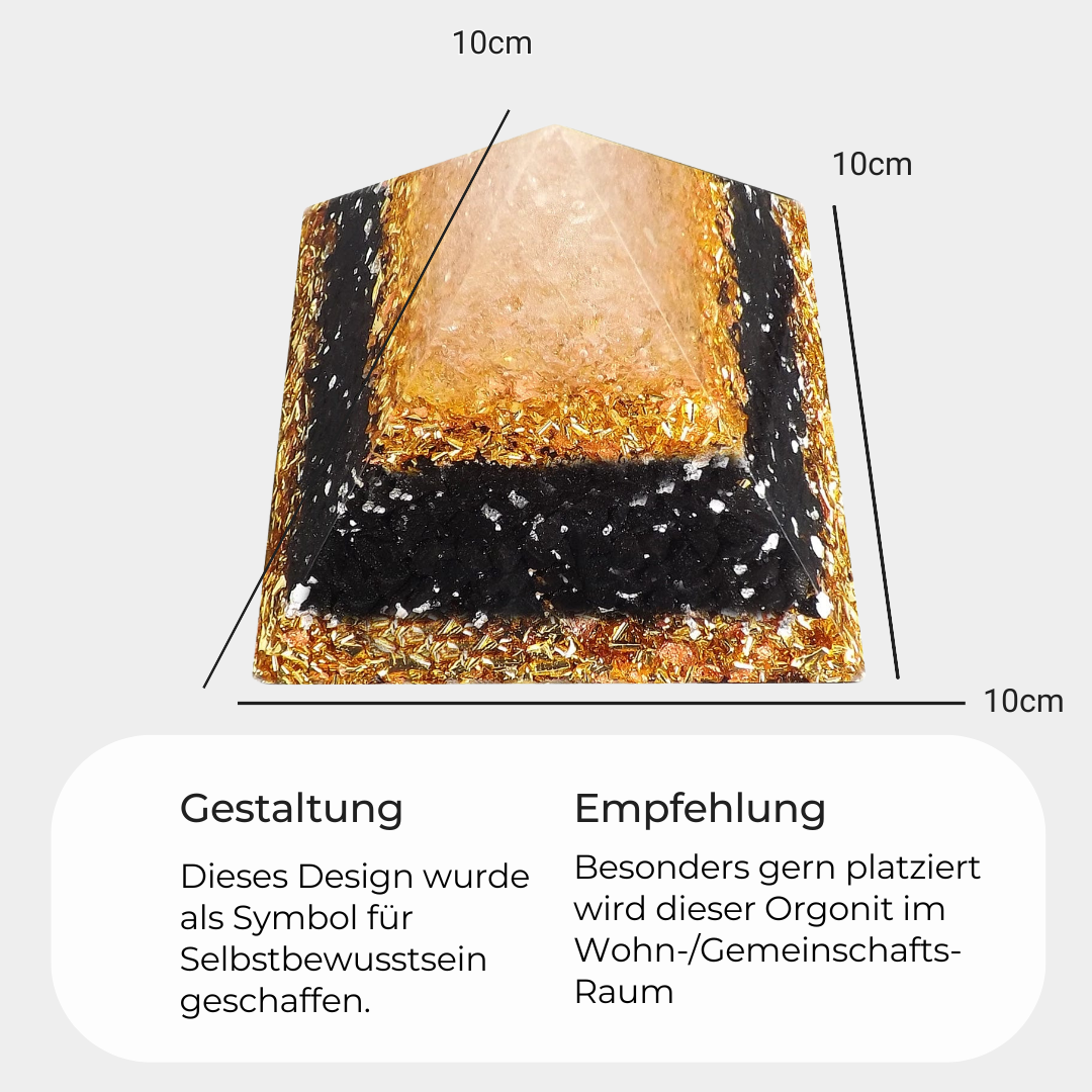 Große Orgonitpyramide - Gold & Onyx
