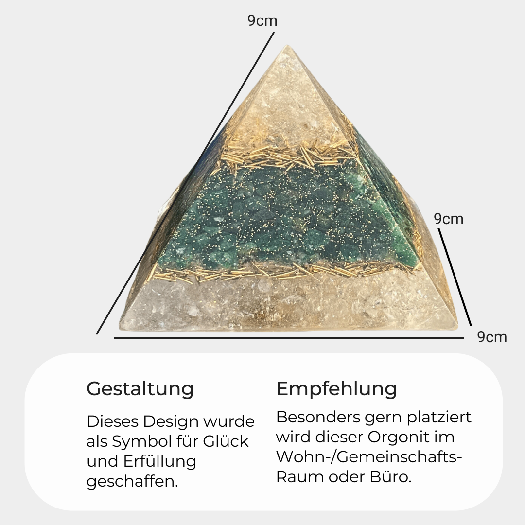 Orgonit Generator Pyramide - Gold & Aventurin