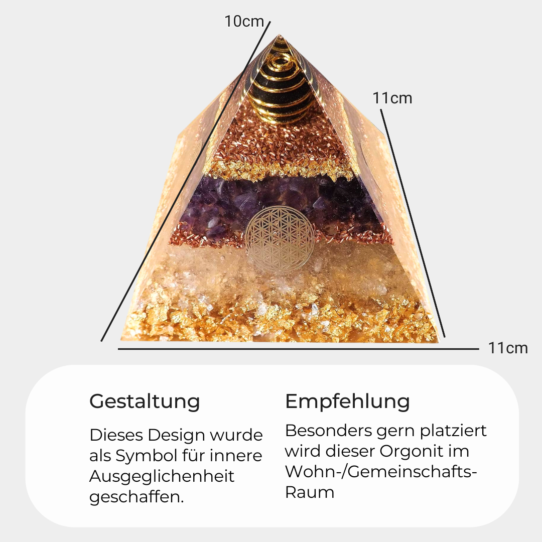Orgon Generator Pyramide Groß - Schungit & Amethyst