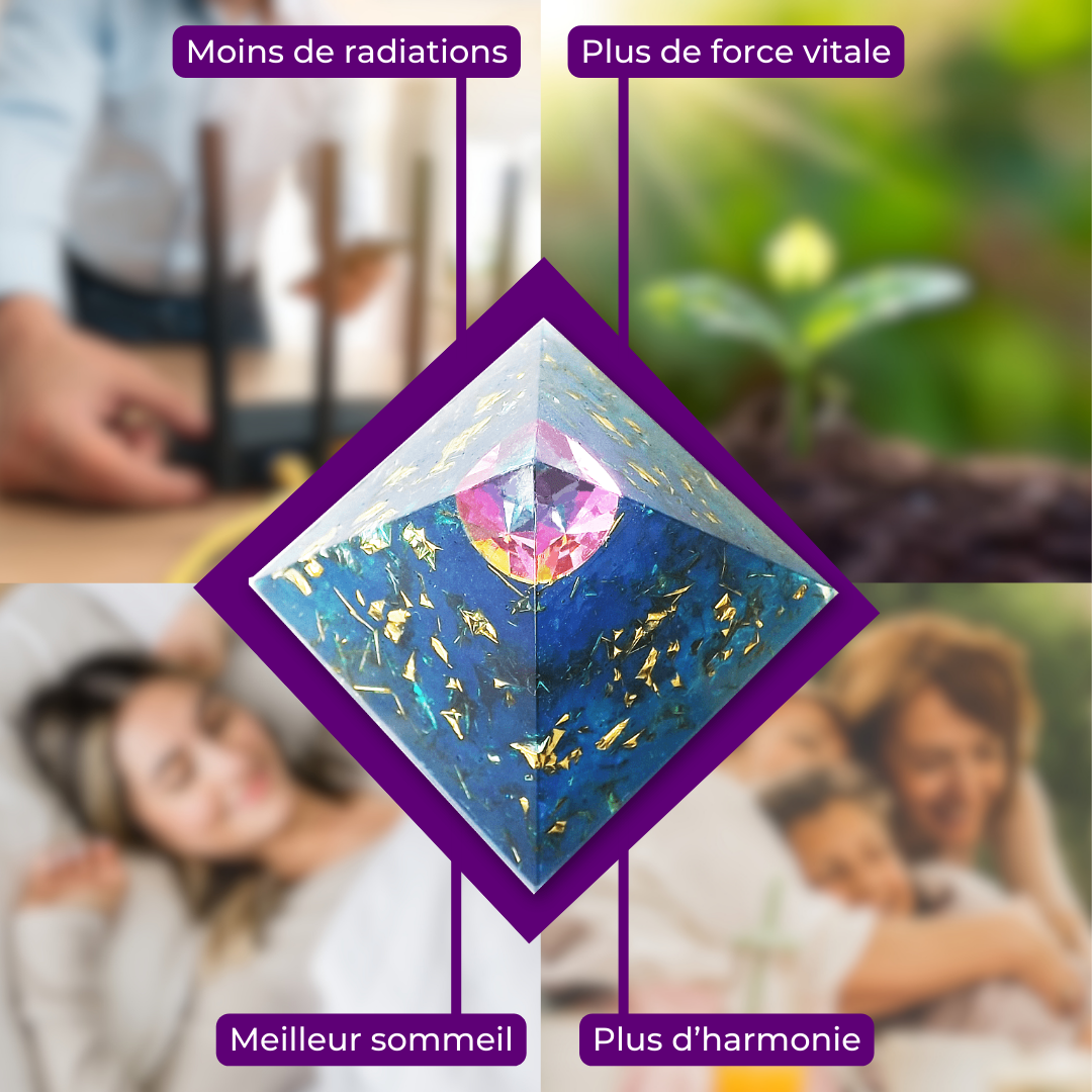 Pyramide Orgonite Œil d'Atlantis - Focus, Clarté