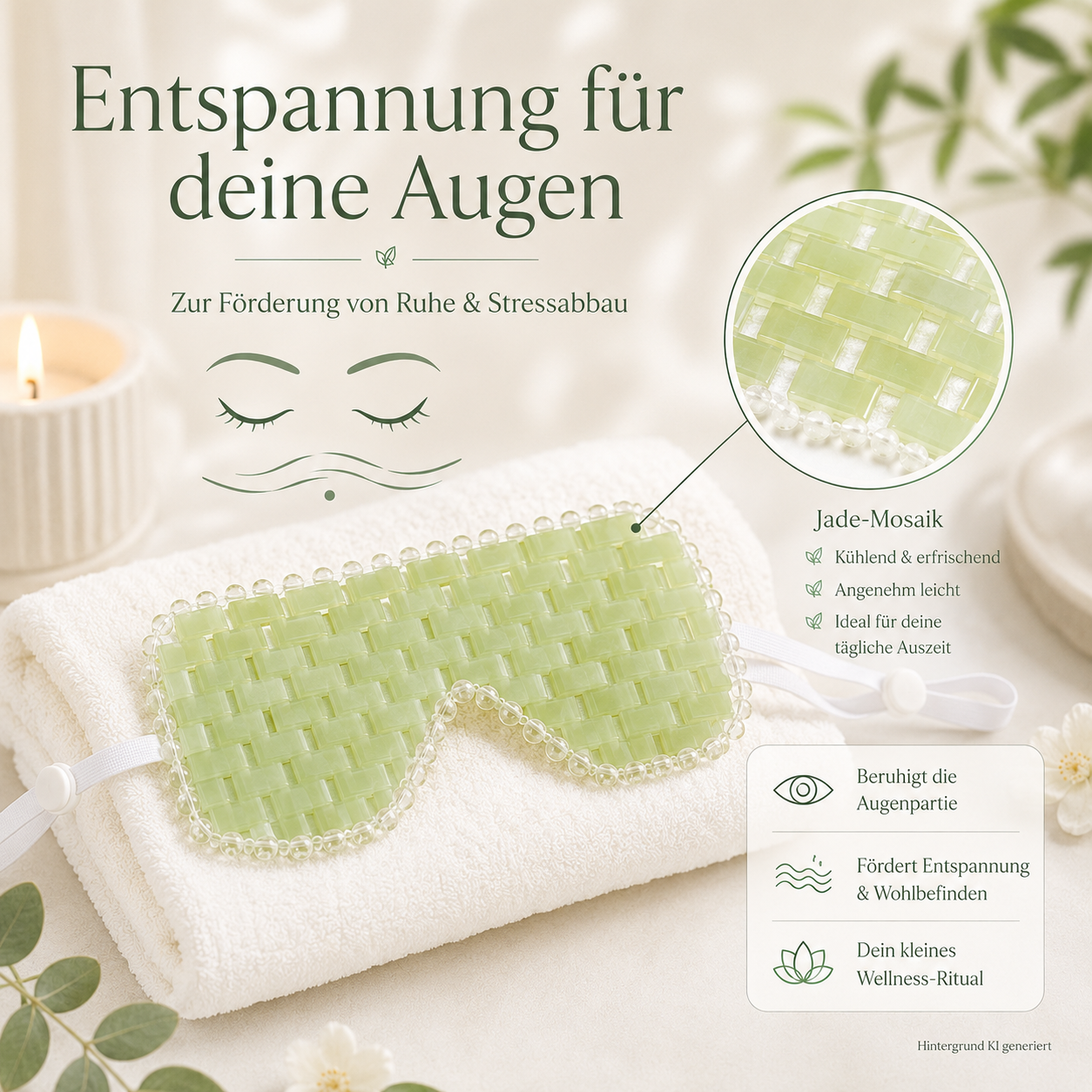 Kühlendes Jademaske-& Massagestein Set