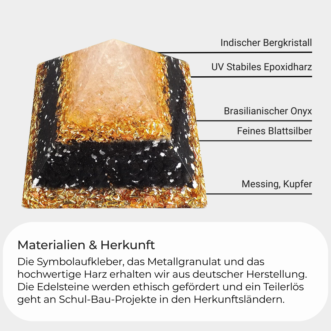 Große Orgonitpyramide - Gold & Onyx