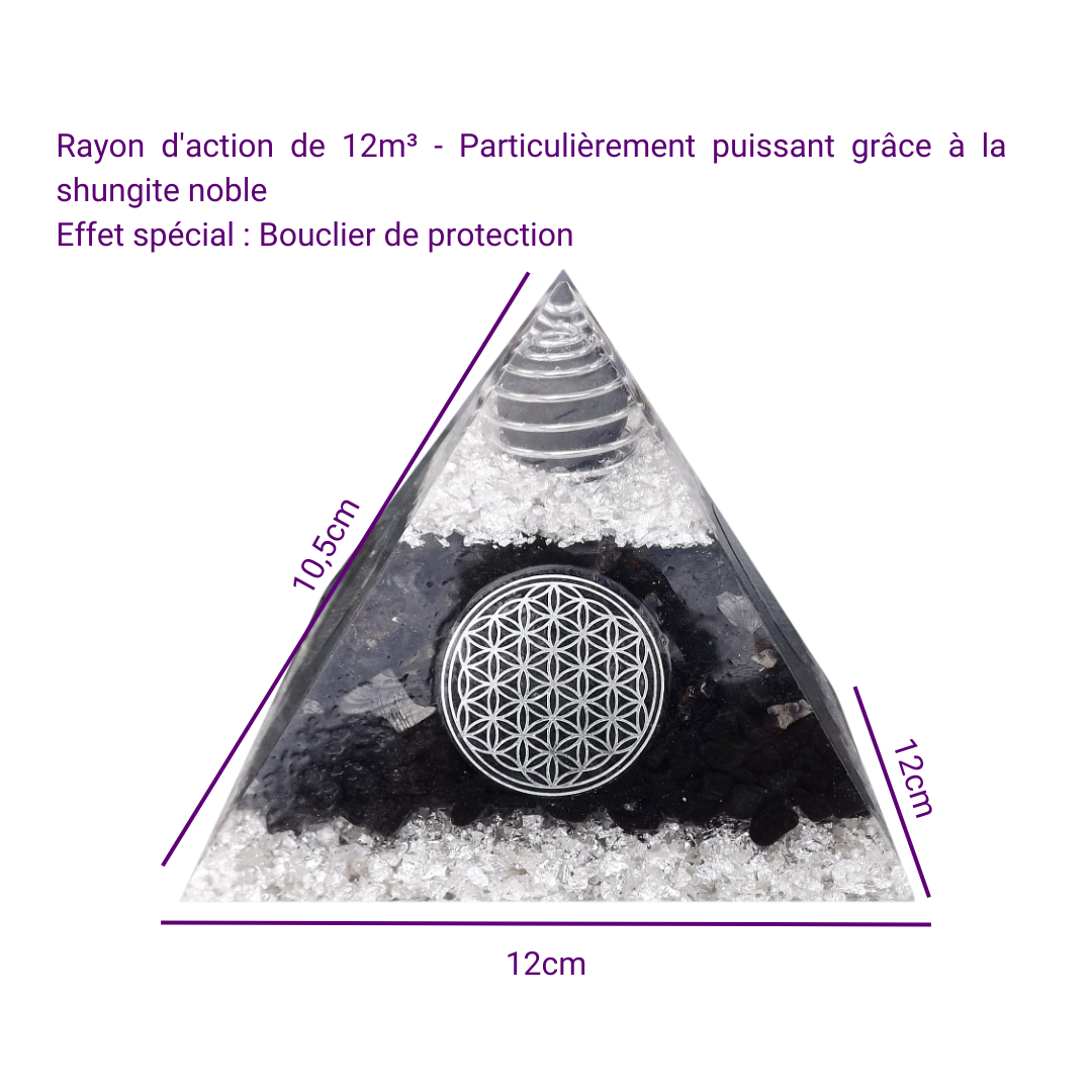 Pyramide en Shungite Noble - Bouclier de Protection, Régénération
