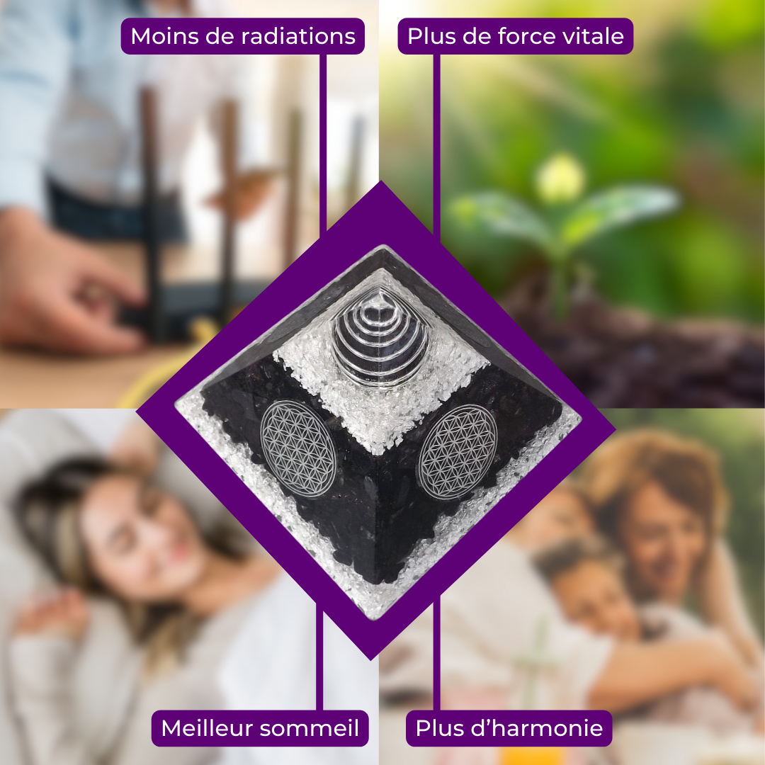 Pyramide en Shungite Noble - Bouclier de Protection, Régénération
