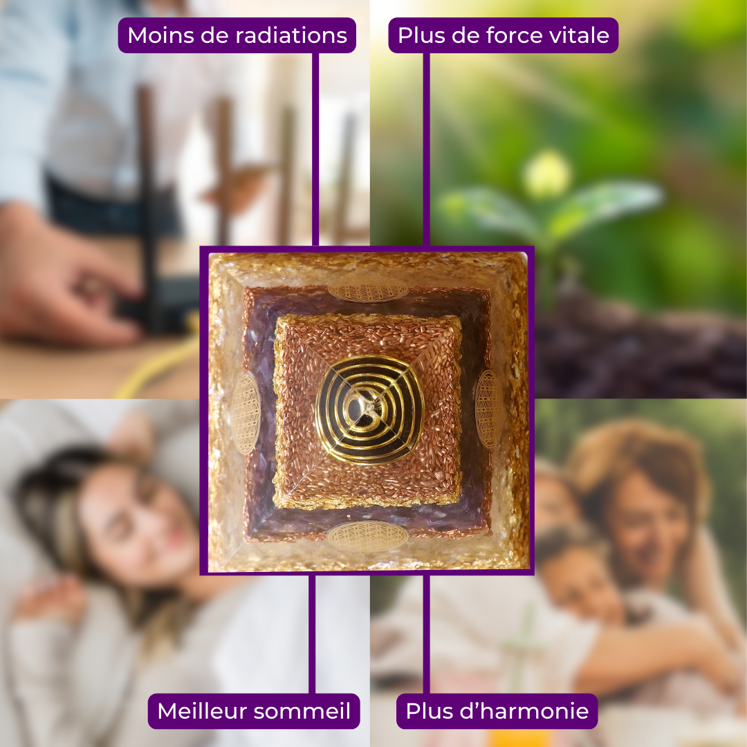 Pyramide Générateur d'Orgone Grande Taille - Harmonie Intérieure, Protection Cellulaire