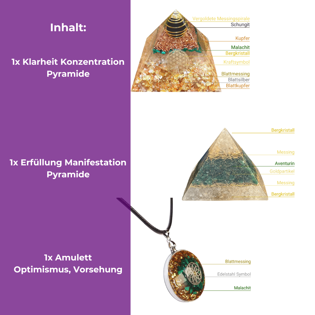 Vitalität und Optimismus - 3 Orgoniten im Set