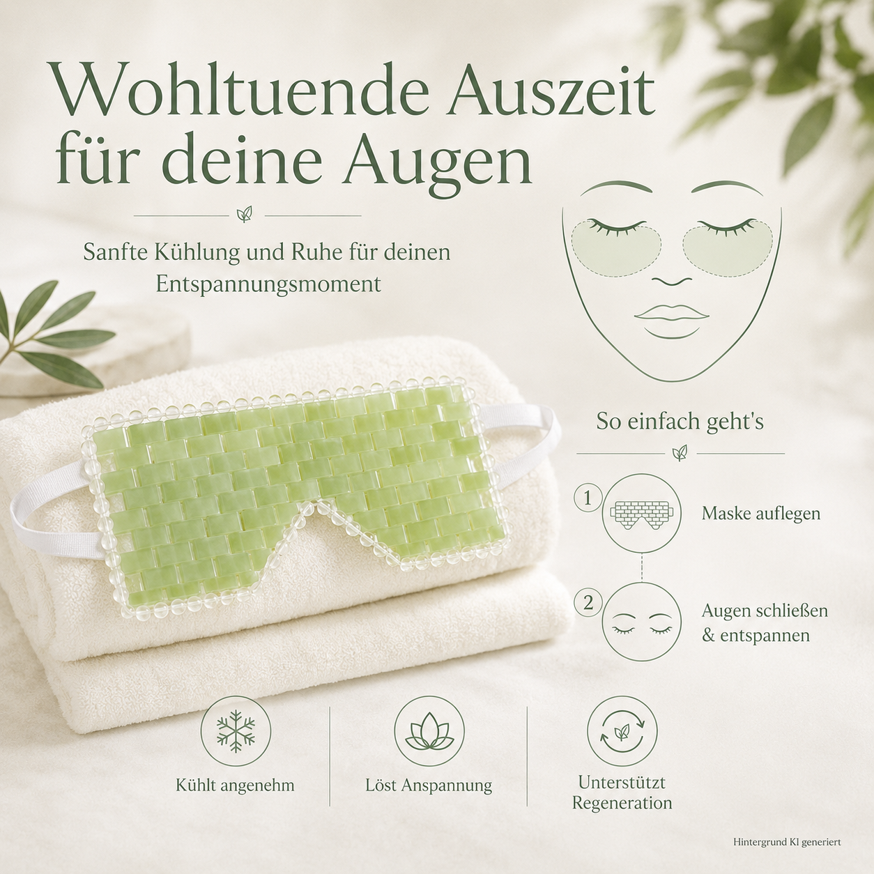 Kühlendes Jademaske-& Massagestein Set