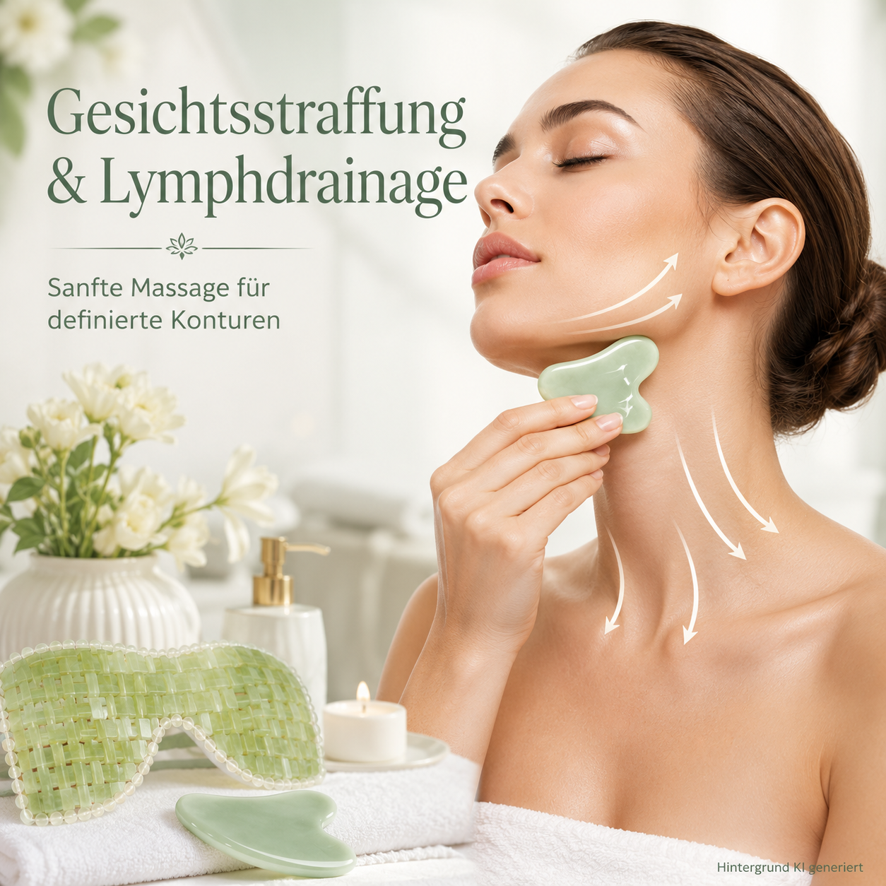 Kühlendes Jademaske-& Massagestein Set