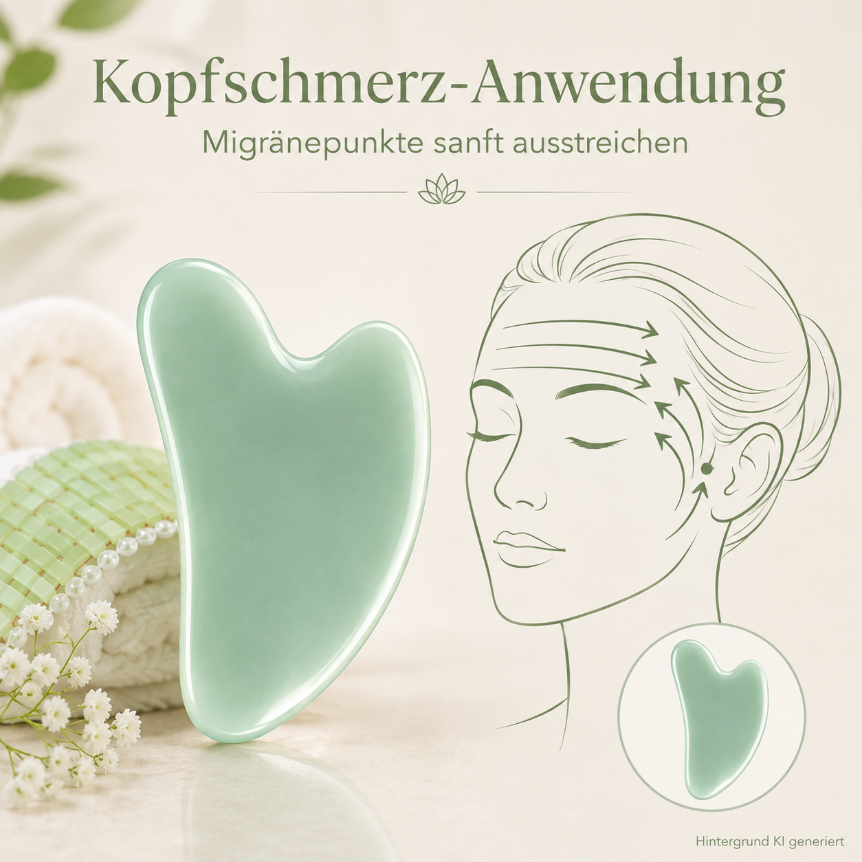 Kühlendes Jademaske-& Massagestein Set
